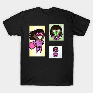 Pink Superhero Sticker Pack T-Shirt